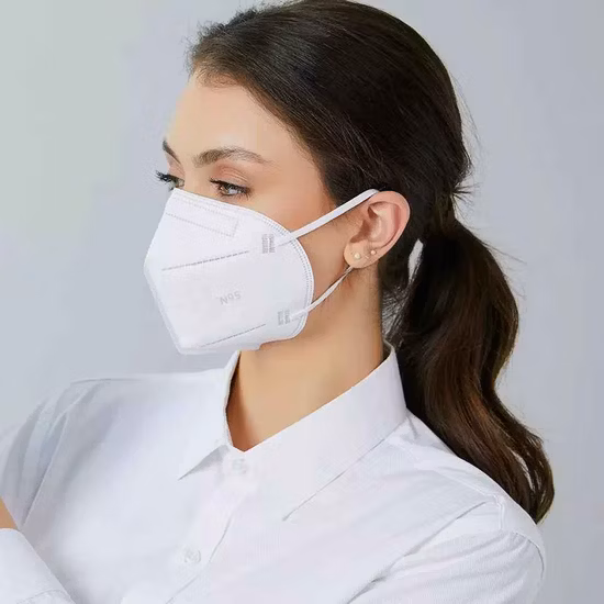 95 % - 99 % hohe Filtration, 5-lagige, nicht gewebte Einweg-FFP2 KN95 N95-Gesichtsmaske mit Faltung, 3D-Becherform, Fischform